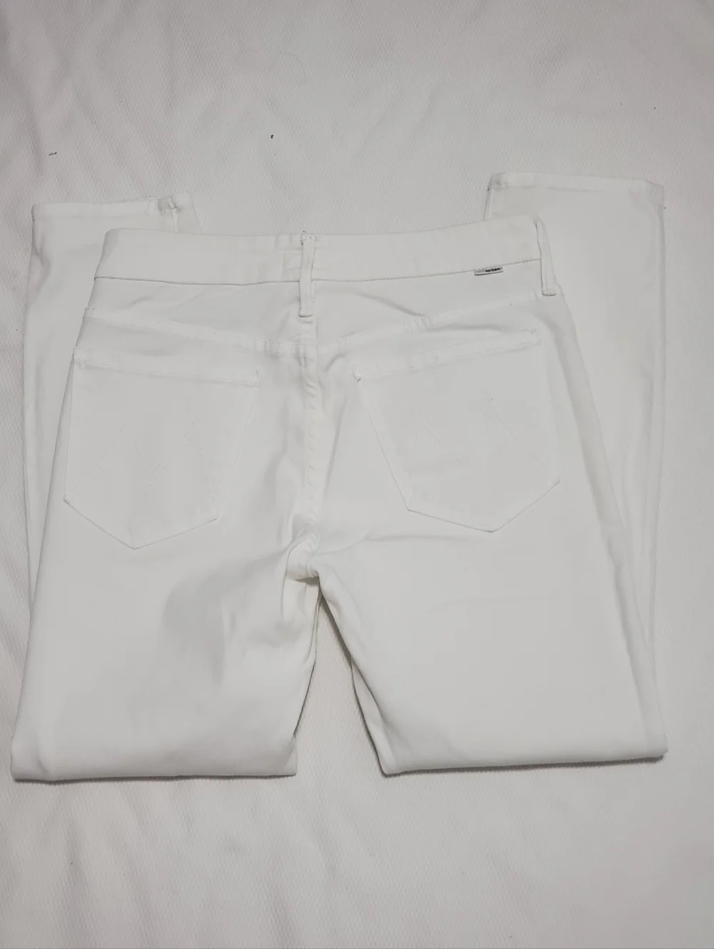 MOTHER The Looker Crop Jeans Glass Slipper White 28 Waist